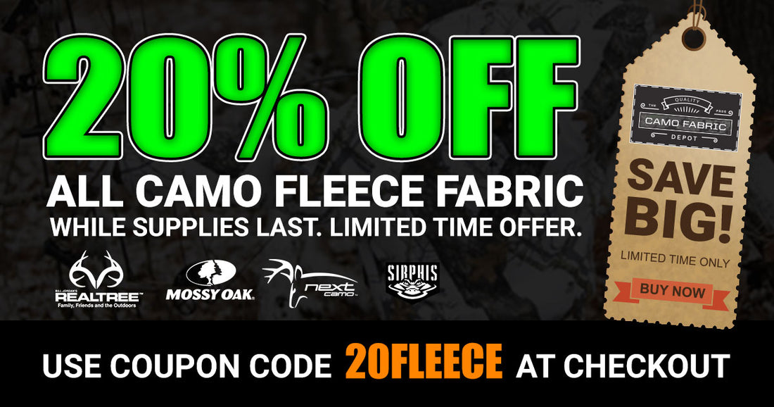 Camouflage Fleece Fabric - 20% OFF