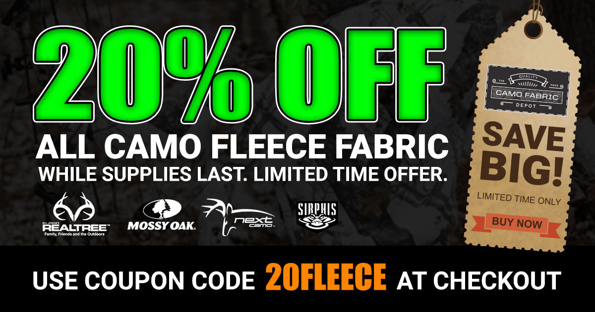 Camouflage Fleece Fabric - 20% OFF