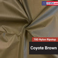 70D Nylon Ripstop - PU Coating and DWR - Solid - Coyote Brown - USA - 59/60"