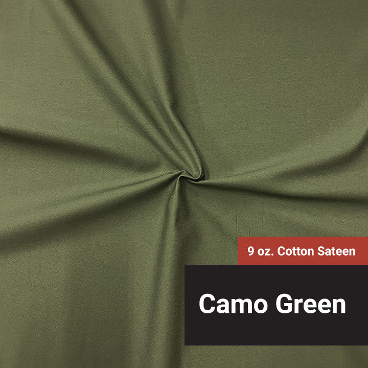 9 oz Cotton Sateen - Camo Green