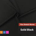 Flex Streth Woven Fabric - Solid Black