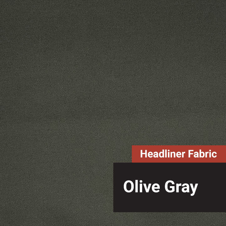 1000D Cordura nylon headliner fabric, with 3 mm foam and scrim backing - Olive Gray