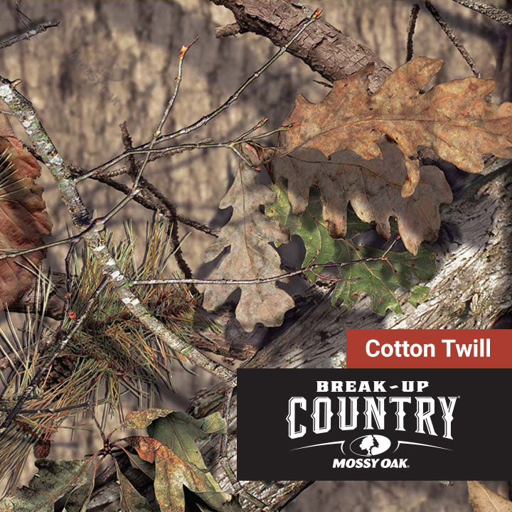 9.5 oz. Cotton Twill, Sueded – Mossy Oak Break-up Country – 65″