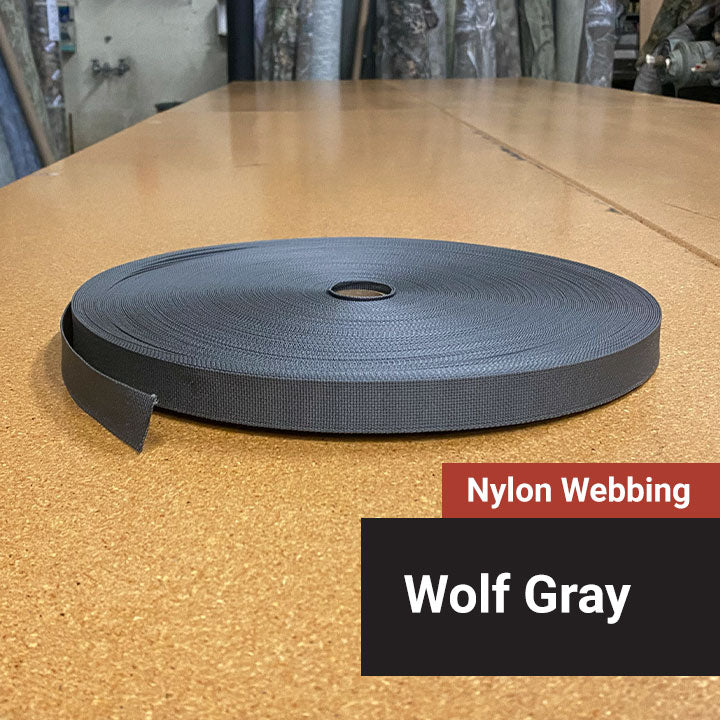 Nylon Webbing - Wolf Gray - 15ft