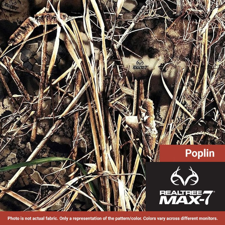 Stretch Cotton Poplin Realtree Max-7 camo fabric