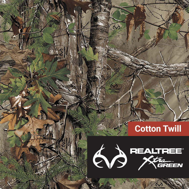 9.5 oz. Cotton Twill, Unsueded - Realtree Xtra Green - 60" (Clearance)