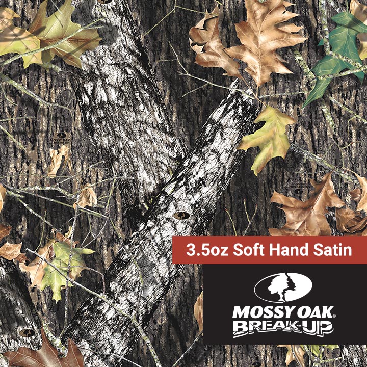 3.5 oz. Soft Hand Satin - Mossy Oak Break Up® 60” - Camo Fabric Depot