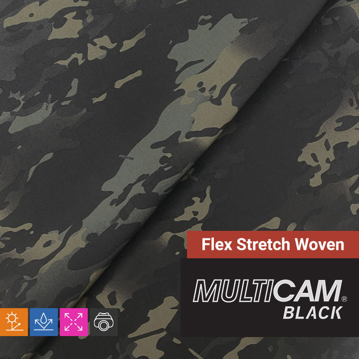 Flex™ Stretch Woven, 6.8 osy, DWR - MultiCam Black - 53/54