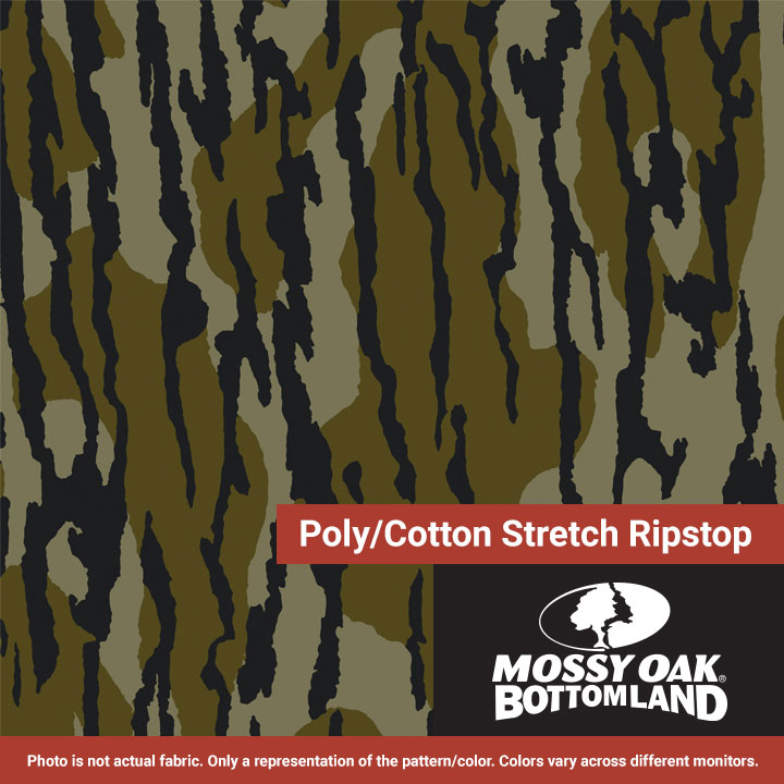 Poly / Cotton / Spandex Stretch Ripstop - 6.5oz - Mossy Oak Original  Bottomland - 57/58 - Camo Fabric Depot